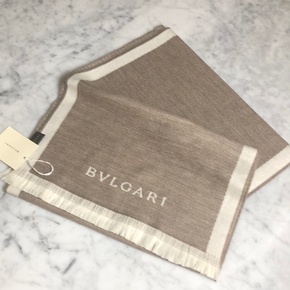 BVLGARI Accessories - BVLGARI Wool Stole Scarf Torino Light Brown